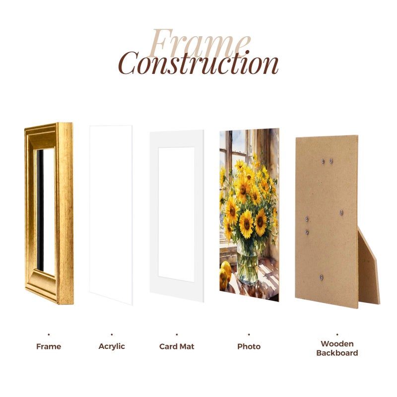 TWING 5x7 Picture Frame,Display Pictures 4x6 with Mat or 5x7 Without Mat,Ornate Picture Frames for Wall Mounting or Table Display,Rustic Gold,1 Pack - Image 3